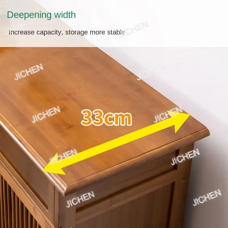 JC JC Home Entrance Bamboo Storage Rack Multi-function Large Capacity Storage Multi-layer Dustproof Shoe Rack Storage Cabinet