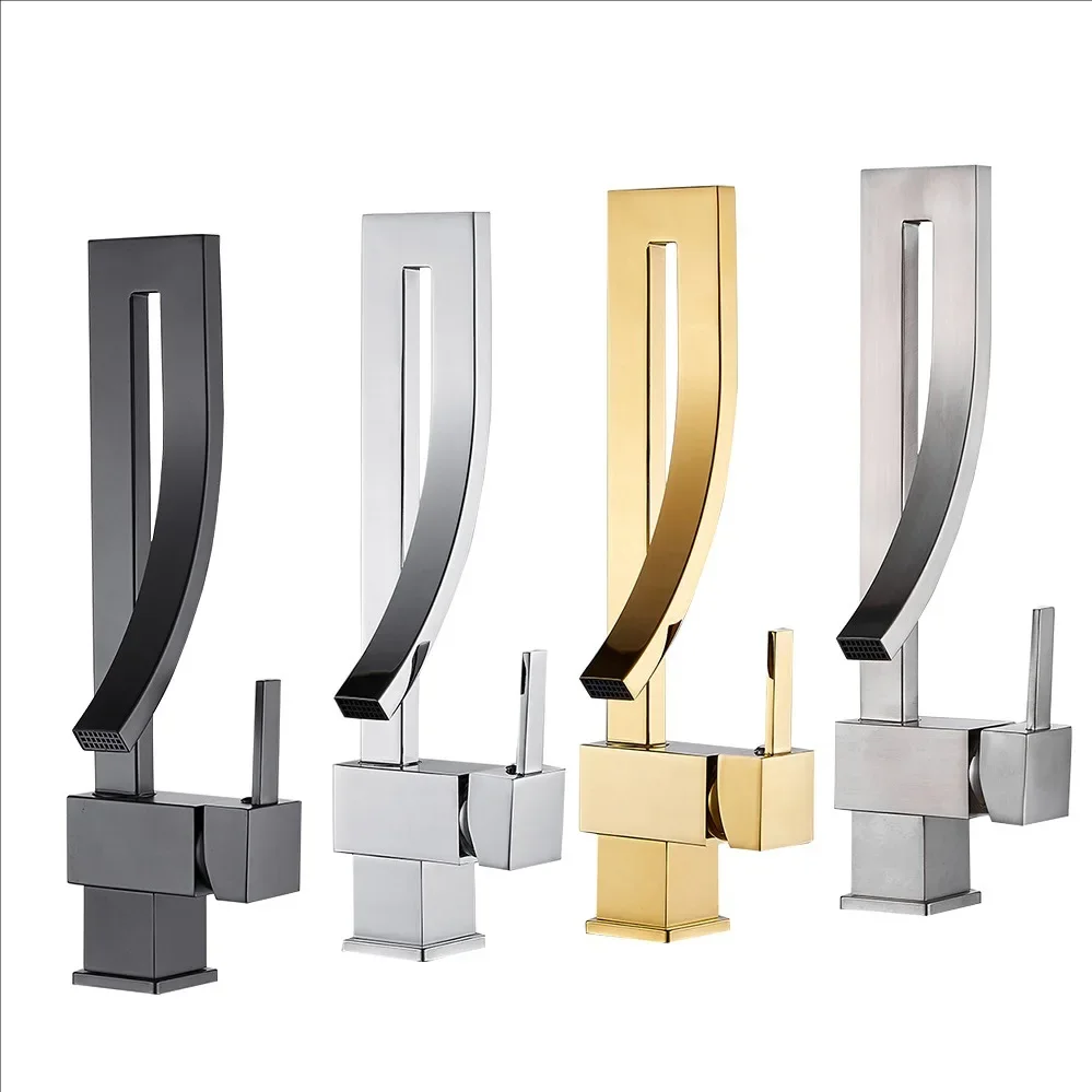 Black Sink Faucet Single Hole Rotary Mixers Basin Faucet Gold 360° Rotating Kitchen Faucet Mixers Taps Chrome