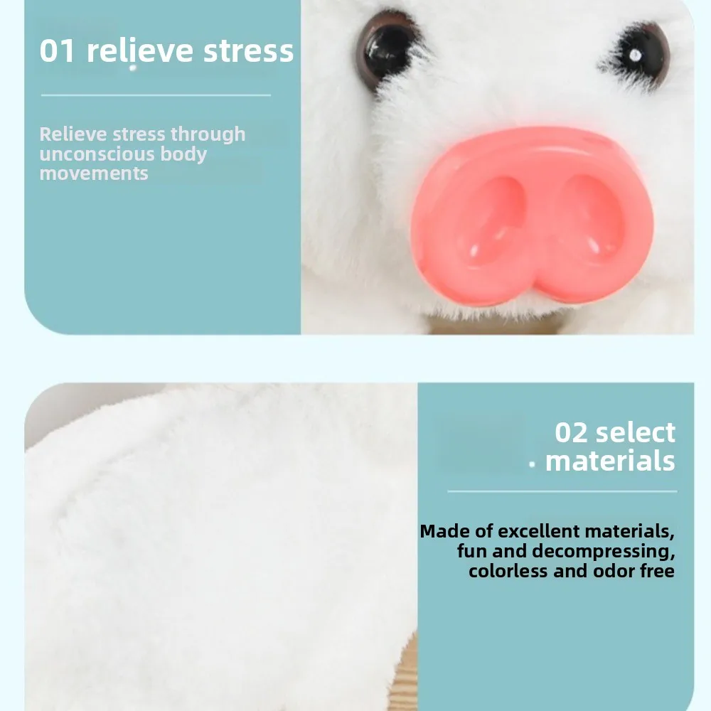 Cartoon Elektrisches Schwein Plüsch Realistisches Spielzeug Quietschen Die Ohren bewegen Interaktive Elektronische Plüschtiere Elektronische Haustier Gehen Wiegen