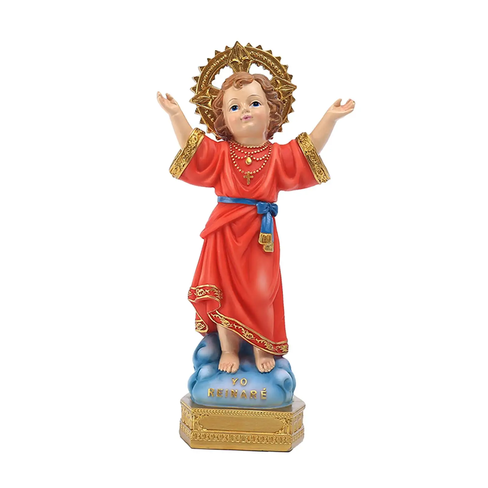 Retro Design Child Figurine Classic Resin Sculpture Tabletop Ornament for Study Shelf Decoration Accessories