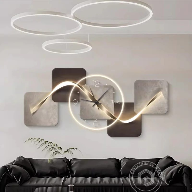 

Большие настенные часы, бесшумные, продвинутые предметы для украшения комнаты, украшение для декора спальни, прикроватная тумбочка, будильник, светодиодные часы для дома