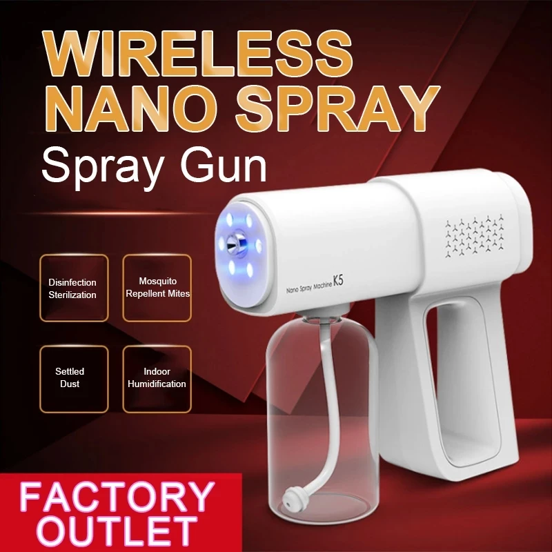 K5 K5pro Nano Spray Gun Sanitizer Sprayers USB Rechargeable Handheld Steam Disinfection Sprayer Gun Humidifier for Home Garden