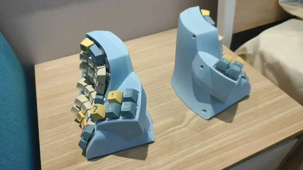 Vertical Split Keyboard Kit Custom 2.4g Wireless Single-mode Qmk Vial Change Keys Hot-swap Ergonomics Split Keyboard Accessories