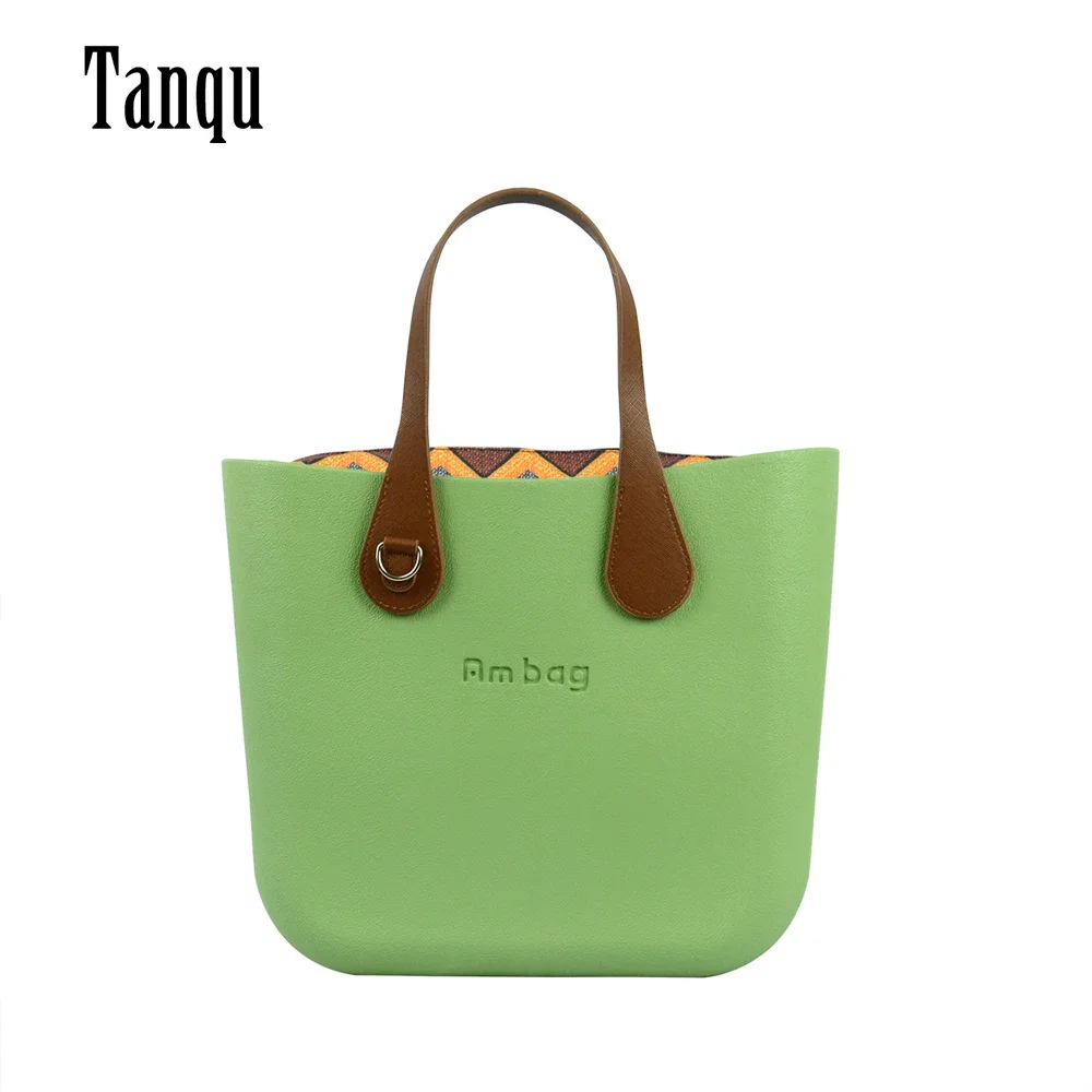 Ambag Obag O Style DIY Mini Bag with Zip-Up Canvas Inner Colorful Short 51cm PU Leather Handles Women EVA Purse Handbag