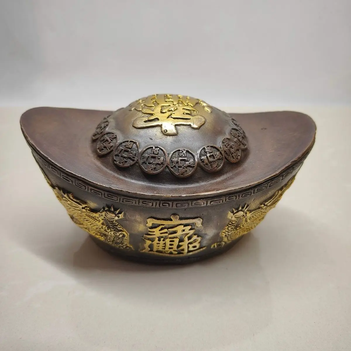 collection appreciation pure copper gilt cornucopia ingot ornament home decoration ornament