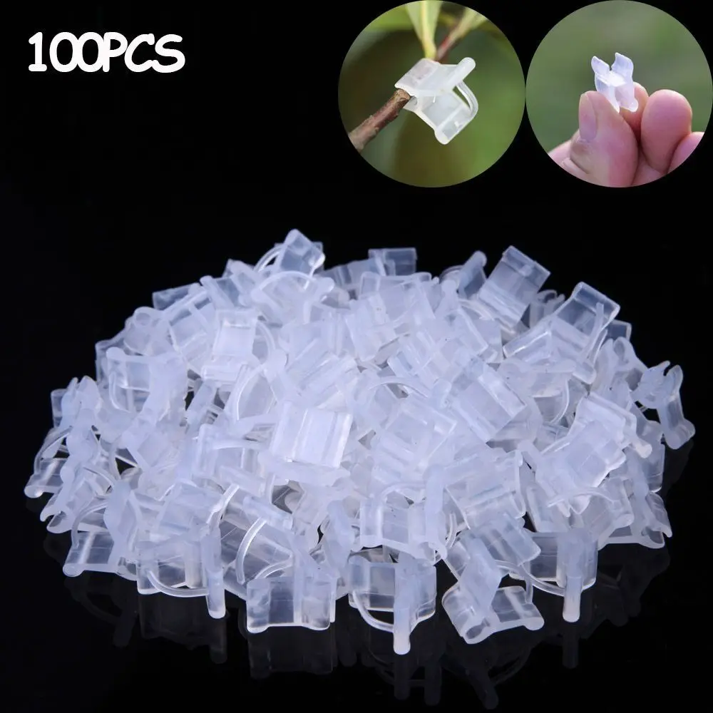 100Pcs Plastic Seeding Grafting Clip Plant Support Clips Grafting Clamp Vine Fixing Clips Tomato Clip Plant Stand Grafting Tools