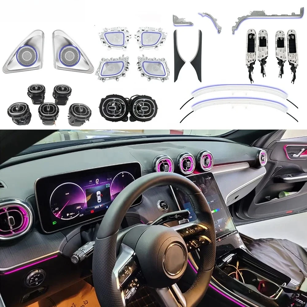 

64 цвета W206 Комплект внутреннего освещения для Mercedes-Benz C-Class (W206) 2022 2023 C43 Coupe Обновление окружающего освещения