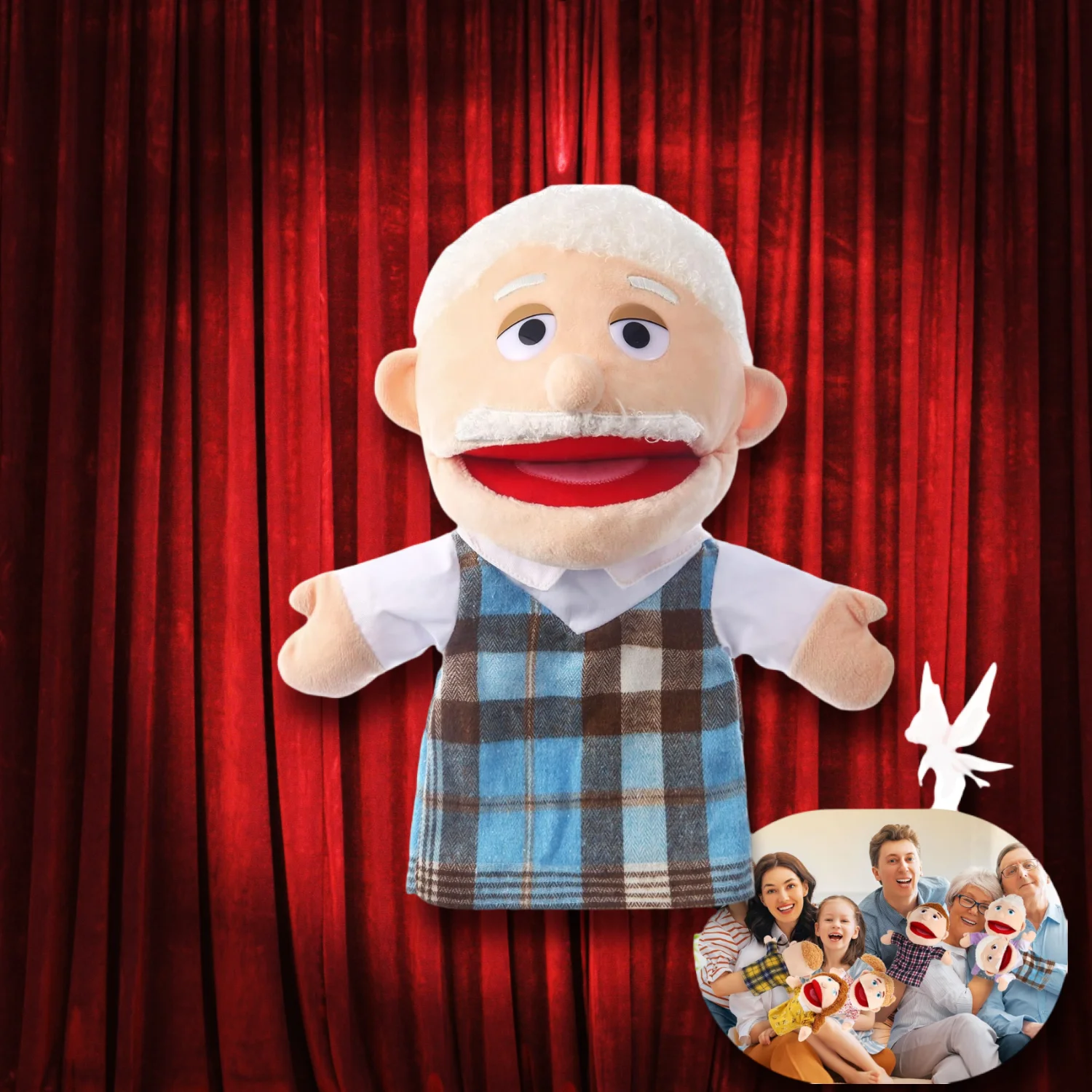 دمى يد الجد - دمى يدوية قطيفة ناعمة ألعاب تفاعلية لعب الأدوار رواية القصص للأطفال، اللعب الخيالي