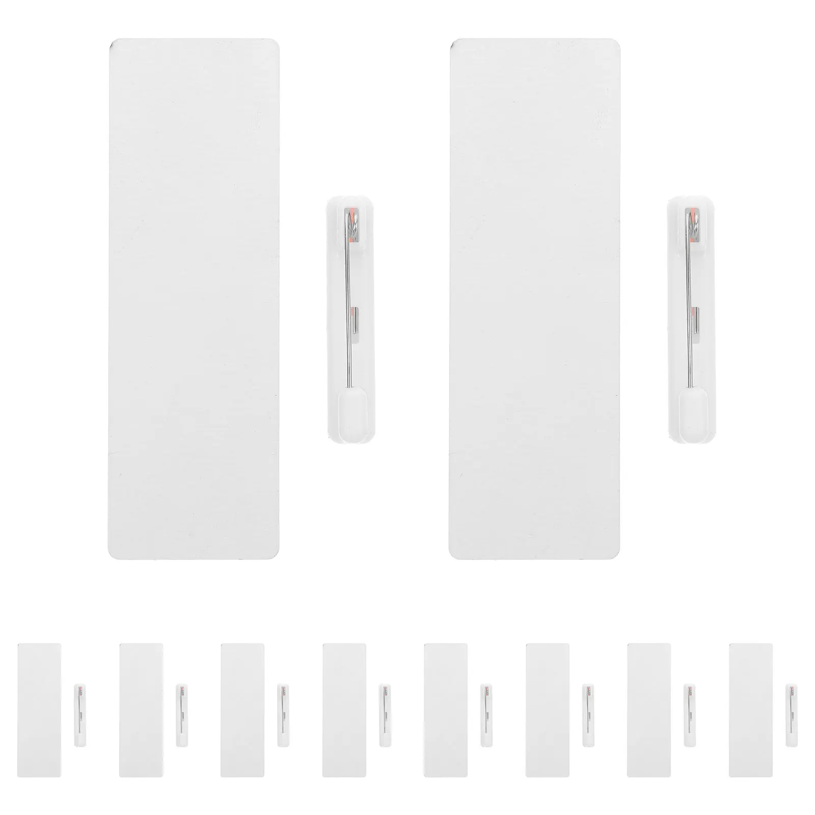 10 Pcs Blank Badge Card Name Badges Identification Gold Tags Diy Pins Wooden Plate