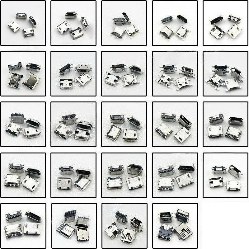 

Micro USB Interface 240Pcs 24 Types USB Tail Connector Assortment Kit for MP3 MP4 MP5 Player Charging Port Repair