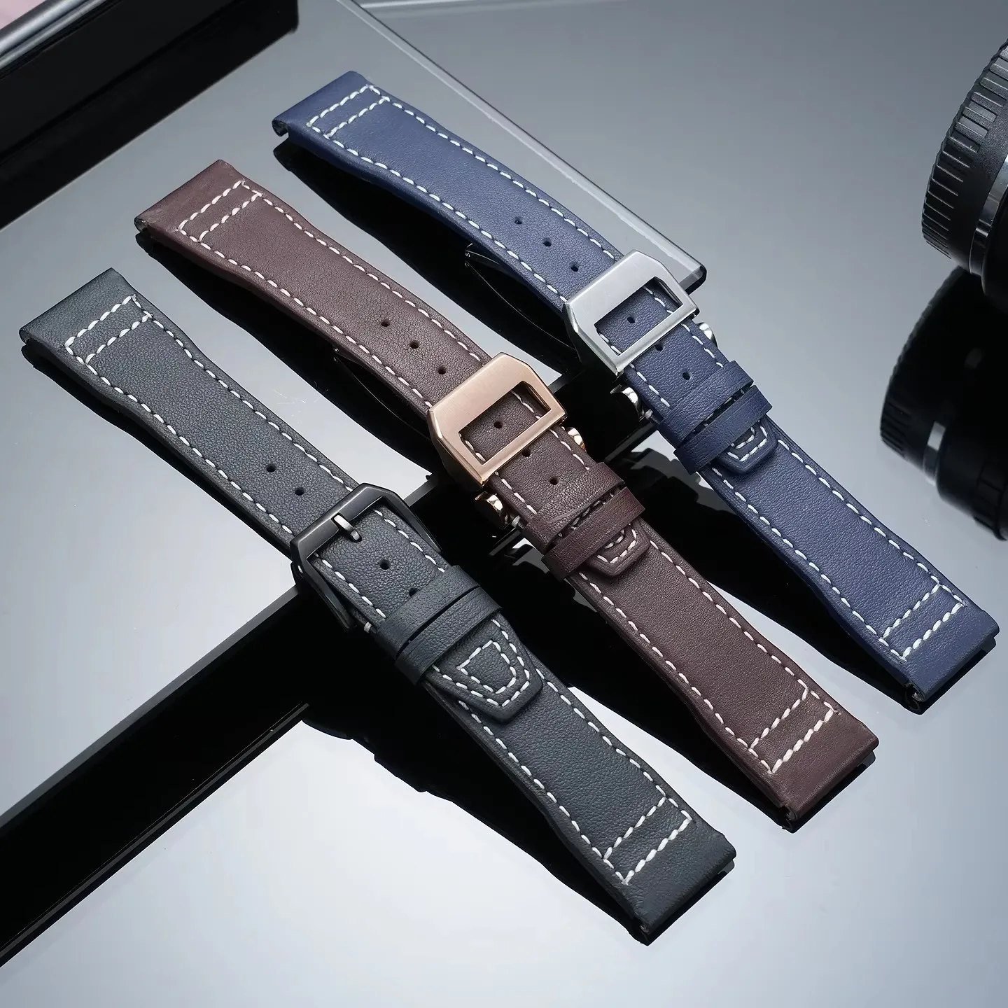 20 mm 21mm  Quick Release Leather Watch Strap For IWC Pilot's Watch The Little Prince Mark 17/18/20 Spitfire Calfskin Strap