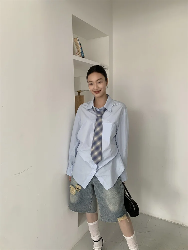 

TCCW Design Sensation Casual Long Sve Women's irt Spring Summer New Sle Best U Versatile Color Loose Cotton irt