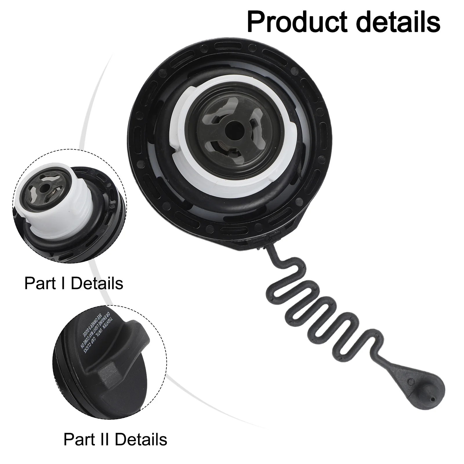 ABS Fuel Cap for Volvo C30 C70 S40 V50 2005 2013 Replacement Part Number 31261589 Designed to Meet OEM Functional Standards