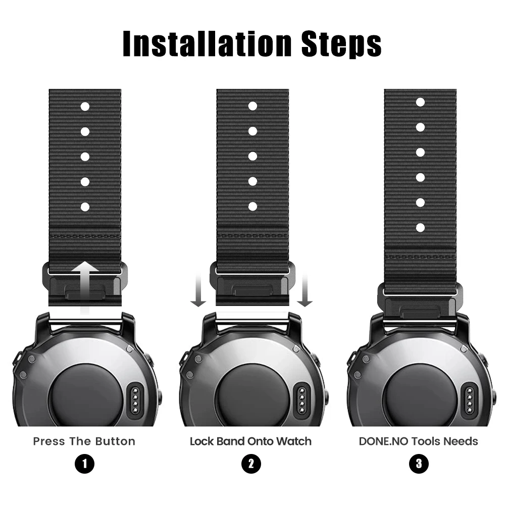 Inteligentny zegarek 22 26mm opaska do szybkiego zwalniania dla Garmin Fenix 6x6pro nylonowy pasek na rękę paski bransoletki Correa 7x5 5x5 Epix