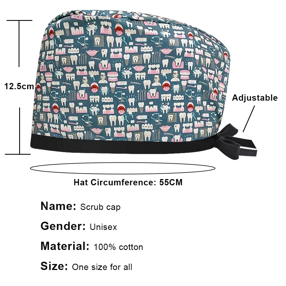 New Medici Infermiera Caps Indoor Dustproof Work Hat Pet  Cap/hats Dentist  Nursing Scrubs   Accessories