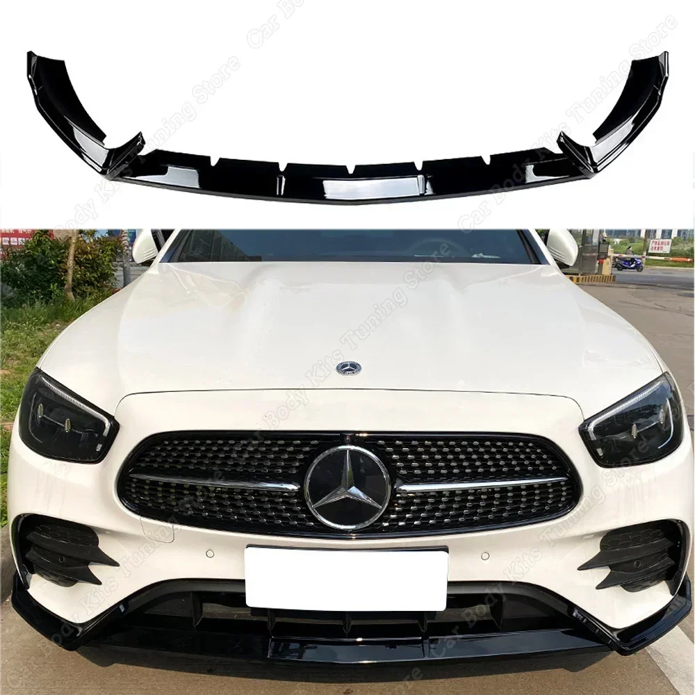 

For Mercedes Benz W213 S213 E-Class E200 E300 E450 Front Bumper Lip Body Kit Spoiler Splitter Diffuser 2020-2023 Facelift Tuning