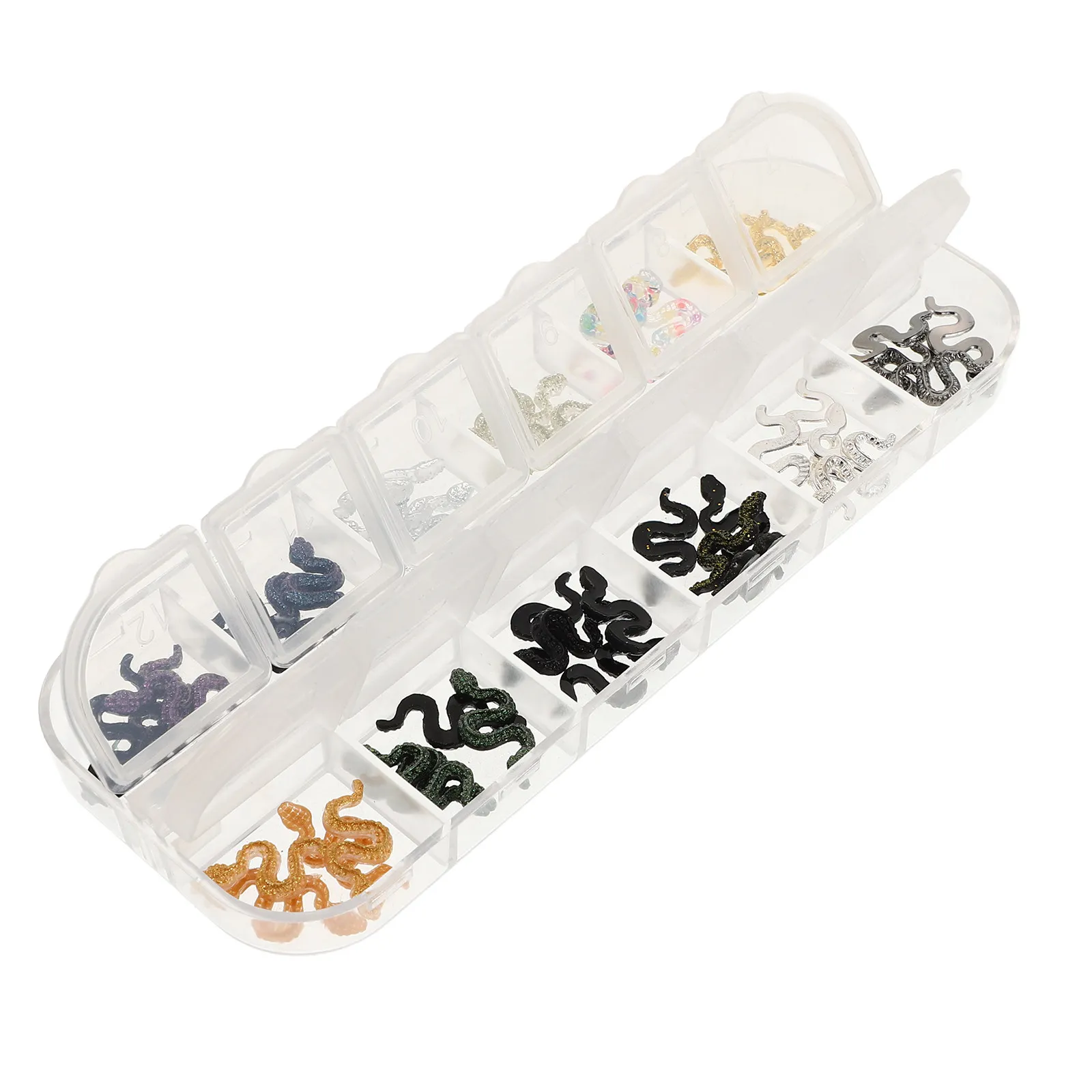 

12 Snake Shape Accessories Resin Punk Nail Decorations Durable Fade Resistant Manicure naments Nail Art Supplies Jewelry