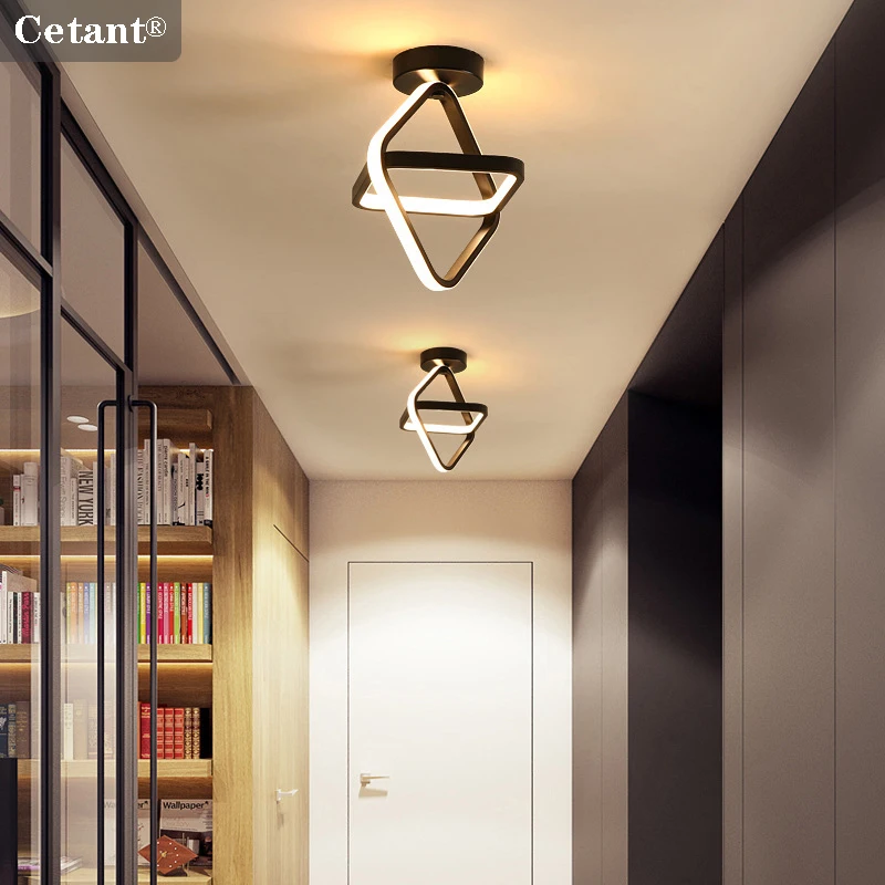 Modern LED Ceiling Light Black White Lamps Vertical Lighting Bedroom Living Room Balcony Diamond Corridor Home Led Lamp Lustre