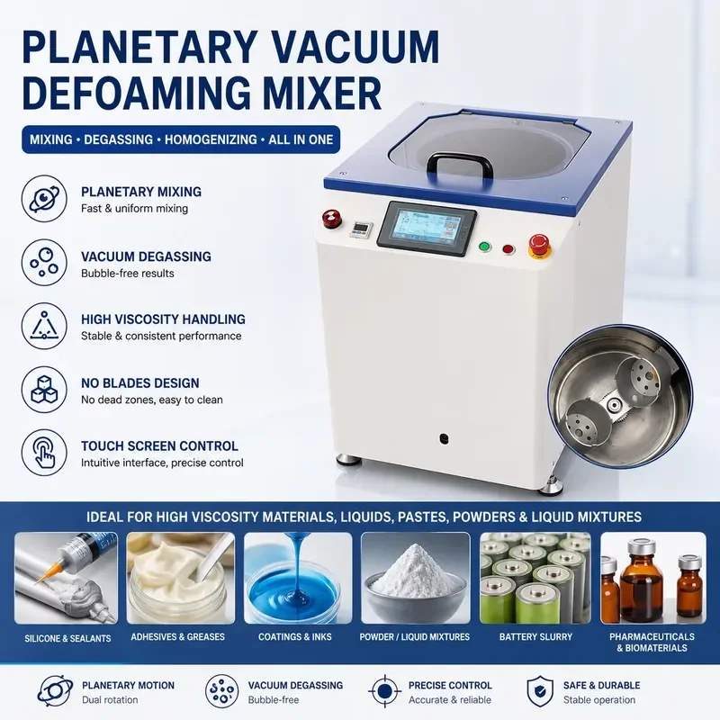 300ml Laboratory Planetary Homogenizer for Lithium Paste Mixer Electrode Slurry Mixer Automatic Slurry Preparation Vacuum