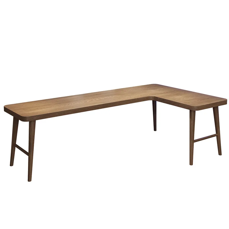 

Угловой стол из массива дерева, книжная полка, L-образный компьютерный стол, угловой двойной длинный учебный письменный стол, верстак