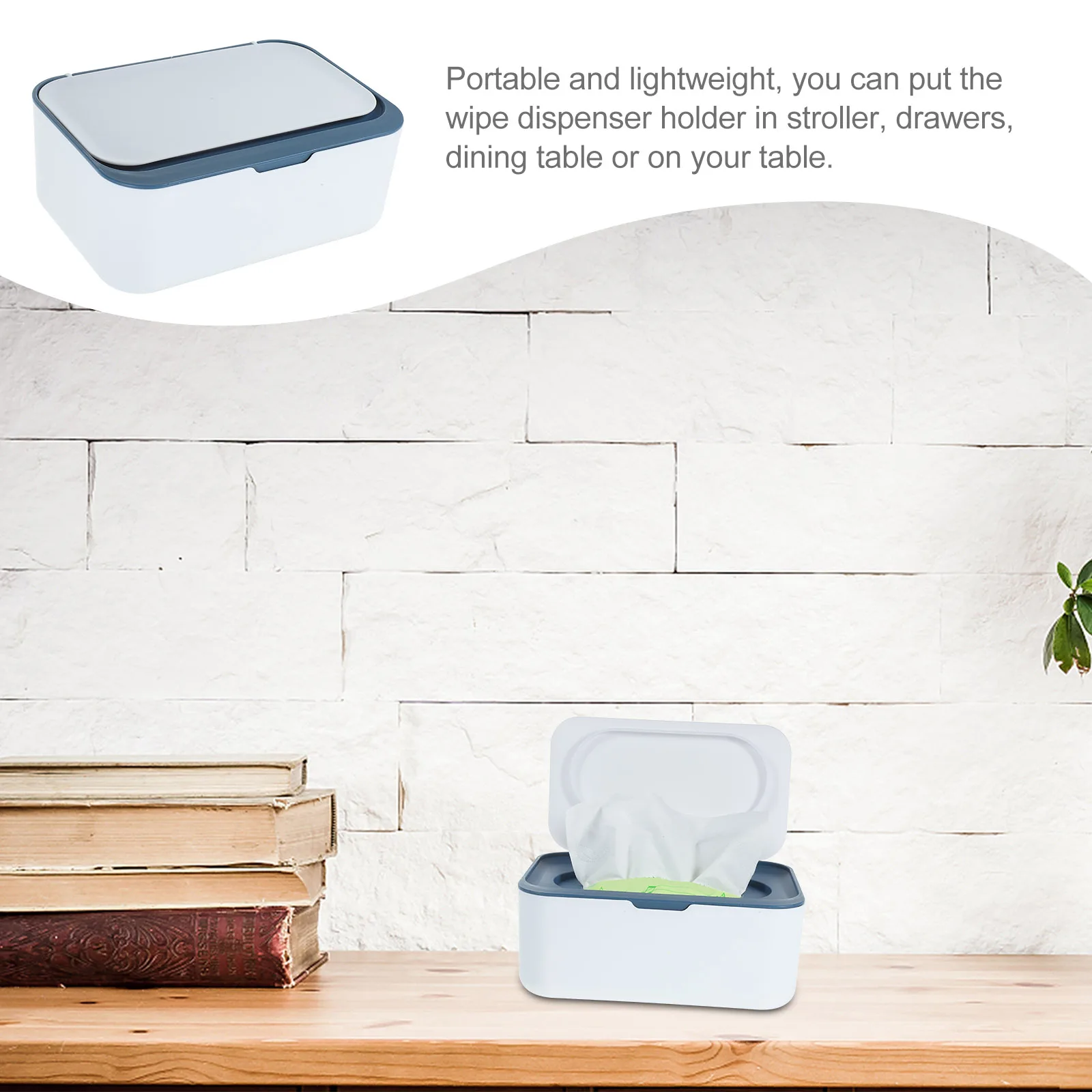 

Large Capacity Wet Dry Tissue Box Reusable Sealed Wipes Container Portable Lightweight Refillable Plastic Dispenser Diaper