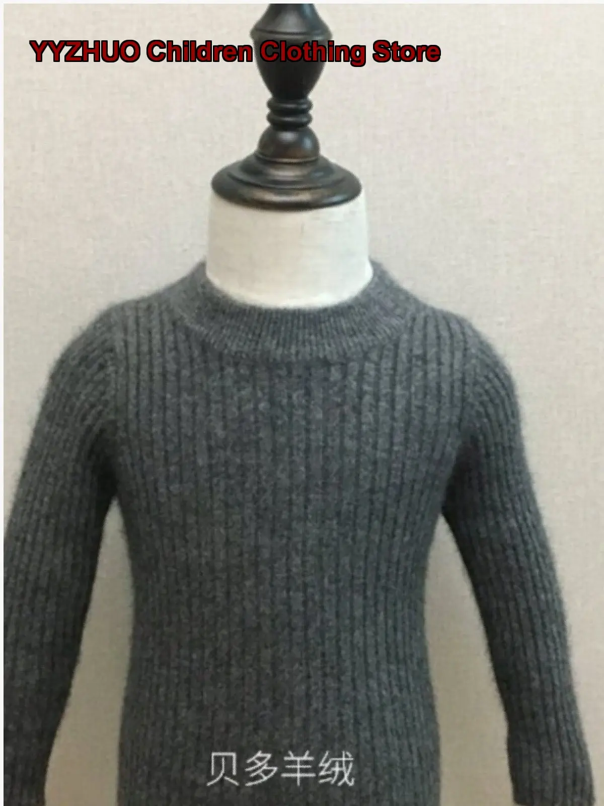 Boys Girls Tight Fit Turtleneck Sweater Winter Black White Cashmere Knit Base Layer Top Round Neck Kids
