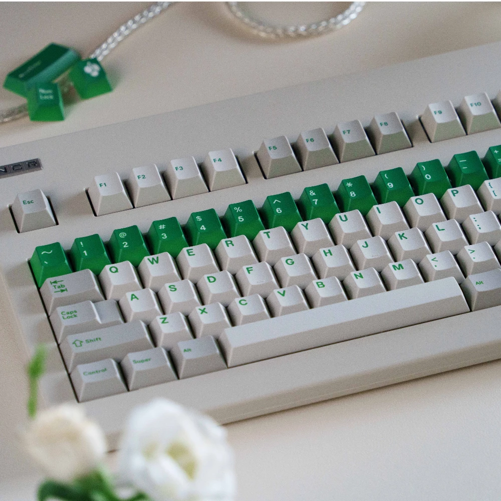 GMK Green Alert Clone Keycaps PBT Dye Sublimation Cherry Height for Mechanical Keyboard Desk Accessory Gravastar Ajazz AULA F75