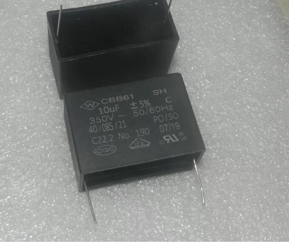 CBB61 350VAC 10μF 106J 450VAC 450V Inverter AC Starting Film Capacitor, Dimensions: 48*26*37mm