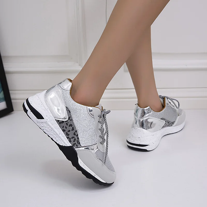 Dành Cho Nữ Mới Thời Trang Da Báo Nữ Thể Thao Ngoài Trời Quần Jogger Cho Nữ Cột Dây Đáy Dày sneakers35-43