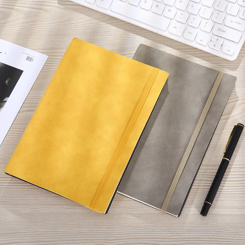 Notepad A5 Business Office Sheep Bark Leather Strap Book Soft Leather Book Can Be Printed With Customized Books