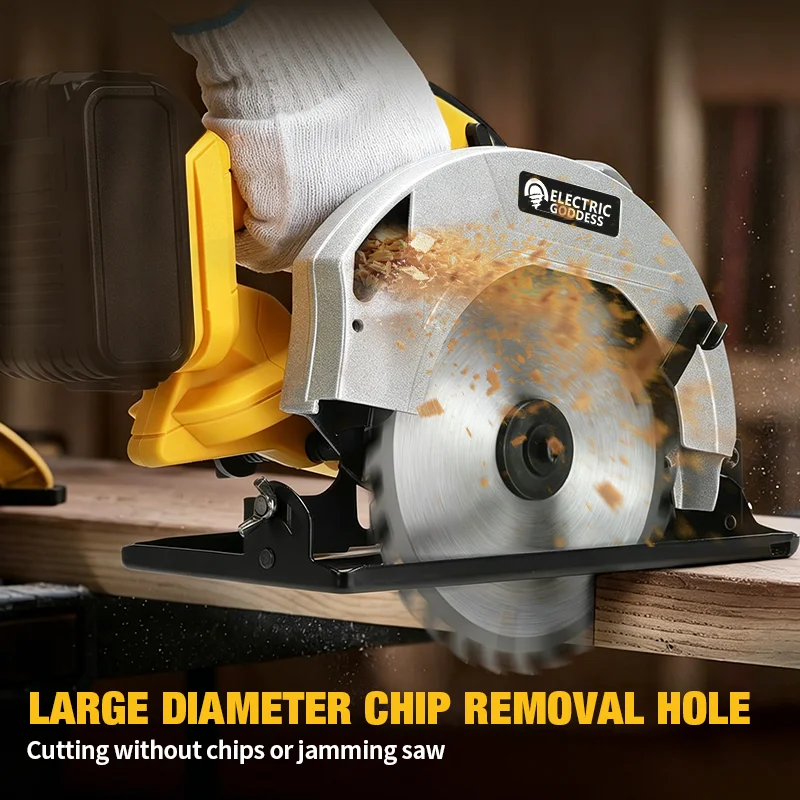 Electric Goddess Brushless 7In Electric Circular Saw Cordless Handheld Woodworking Saw Power Tool For Dewalt 20V Battery Pin view 4
