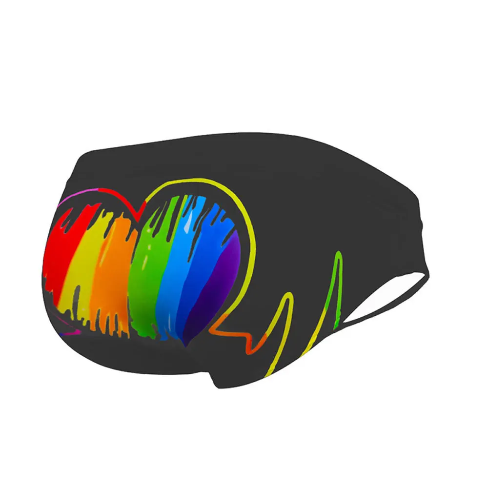 New foreign trade men's simple rainbow triangle swimming trunks with cup size sports low waist quick-drying triangle menUXH367-1