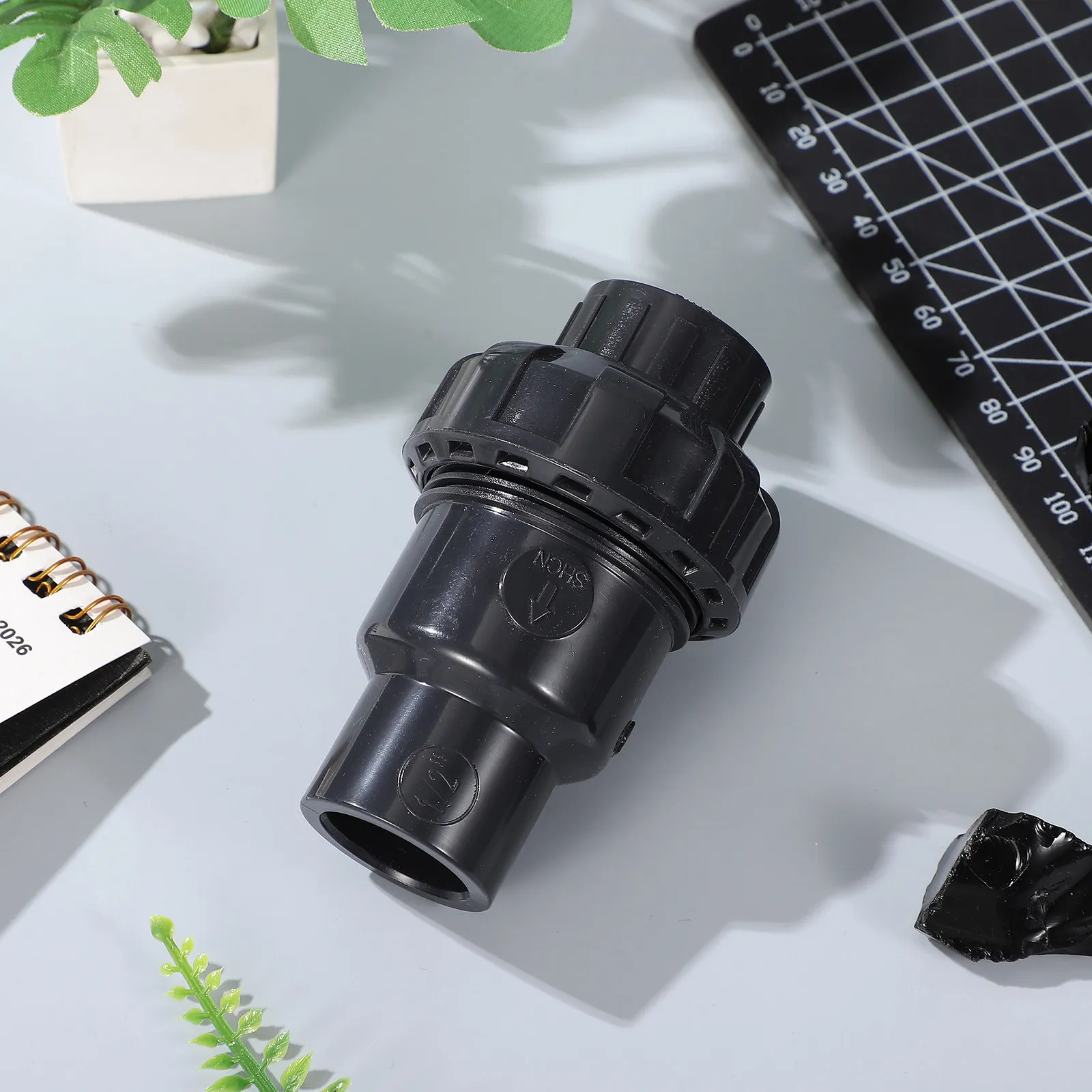 UPVC Check Valve One way Water Conducting Japanese Standard Black Plastic Back pressure Non return Flap Durable Tool Parts