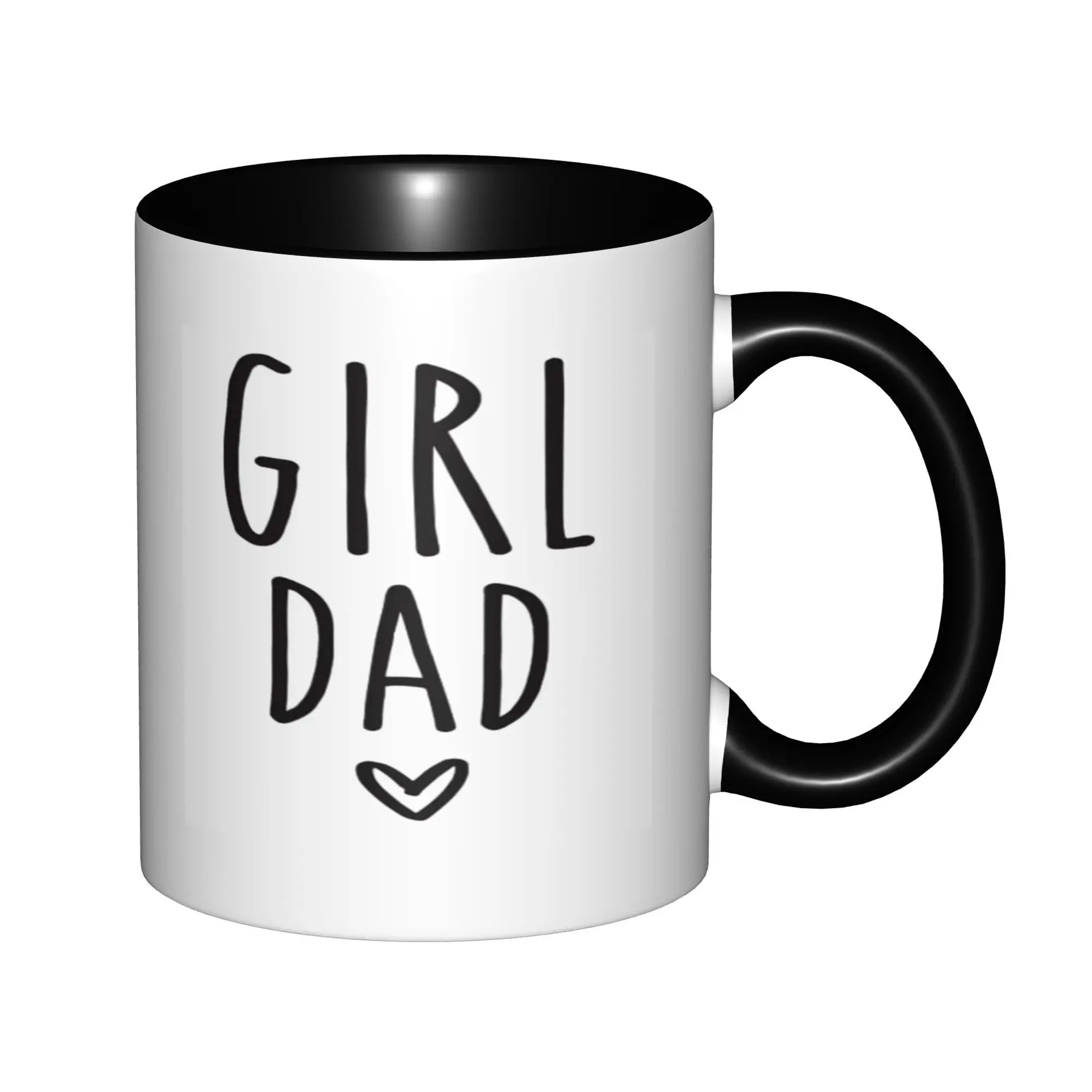 

Girl Dad From Daughter Mugs With Black Handle Birthday Coffee Mugs Ceramic Tea Cups 11oz