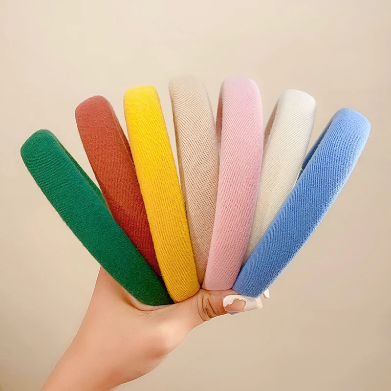 New Colorful Spong Linen Hairbands For Women Girls Fashion Hair Accessories Headband Hair Hoops Headwear Hair Decorate