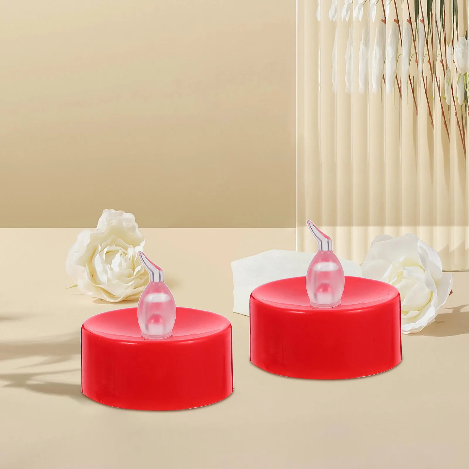 

12pcs Led Electronic Lamp Flameless Tealight Candles For Indoor Outdoor Decor Desktop Small Lamp Adornment