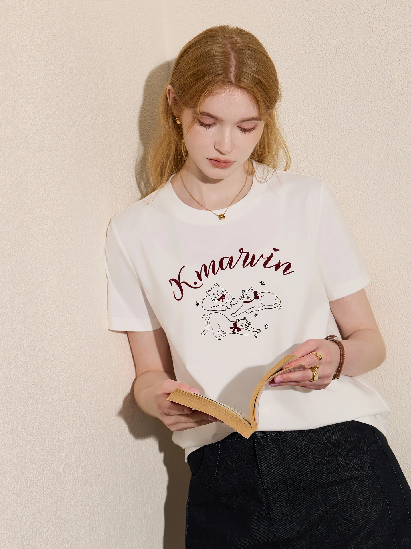 Cool Sensation Loose Fit Breathable Short Sleeve T-Shirt Summer Women's Casual Top  Print KUHNMARVIN Korean Style