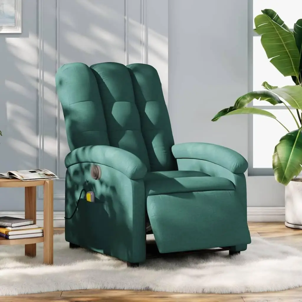 Dark Green Fabric Electric Massage Recliner Chair - Comfort & Relaxation