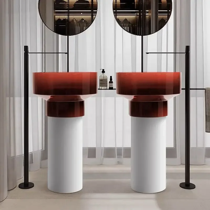 Picture 3: Floor column Composite bathroom base Sink, wash basin Cast resin Stone Freestanding solid surface wash basin