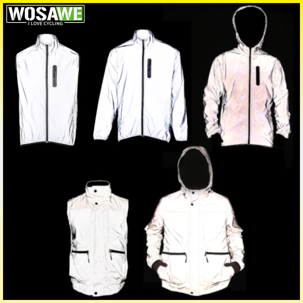 

WOSAWE Cycling Windbreaker Men Women Windproof Waterproof Reflective MTB Jacket Hi Vis Safety Vest Road Mountain Bike Clothing