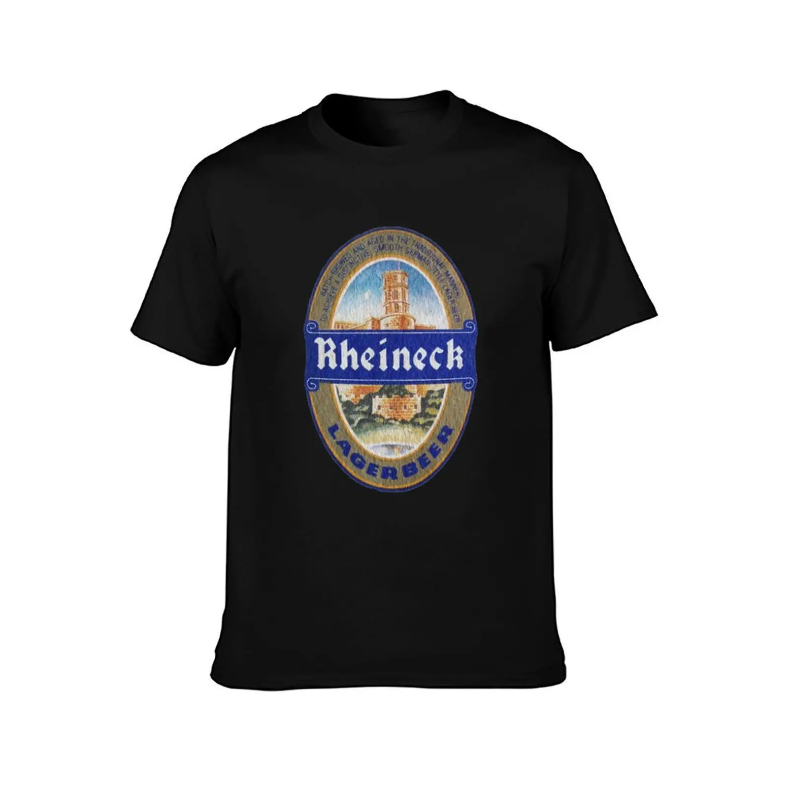 Rheineck Lager Coaster T-Shirt, Summer Casual Cotton Tee, Oversized Streetwear Tops, Vintage Graphic Print, Unisex Men Women