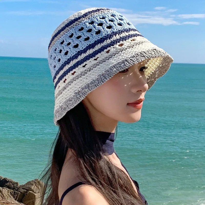 Popular Mix Coor Summer Bucket Hat For Women Tropical Beach Panama Bob Caps Outdoor Best Matched Sunshade Fisherman Hat Gift