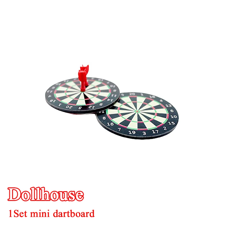 1set Miniature Dollhouse Dart Board Darts Game Set Play Doll House Miniaturas Home Decor Accessories Toy Pretend Play Toy