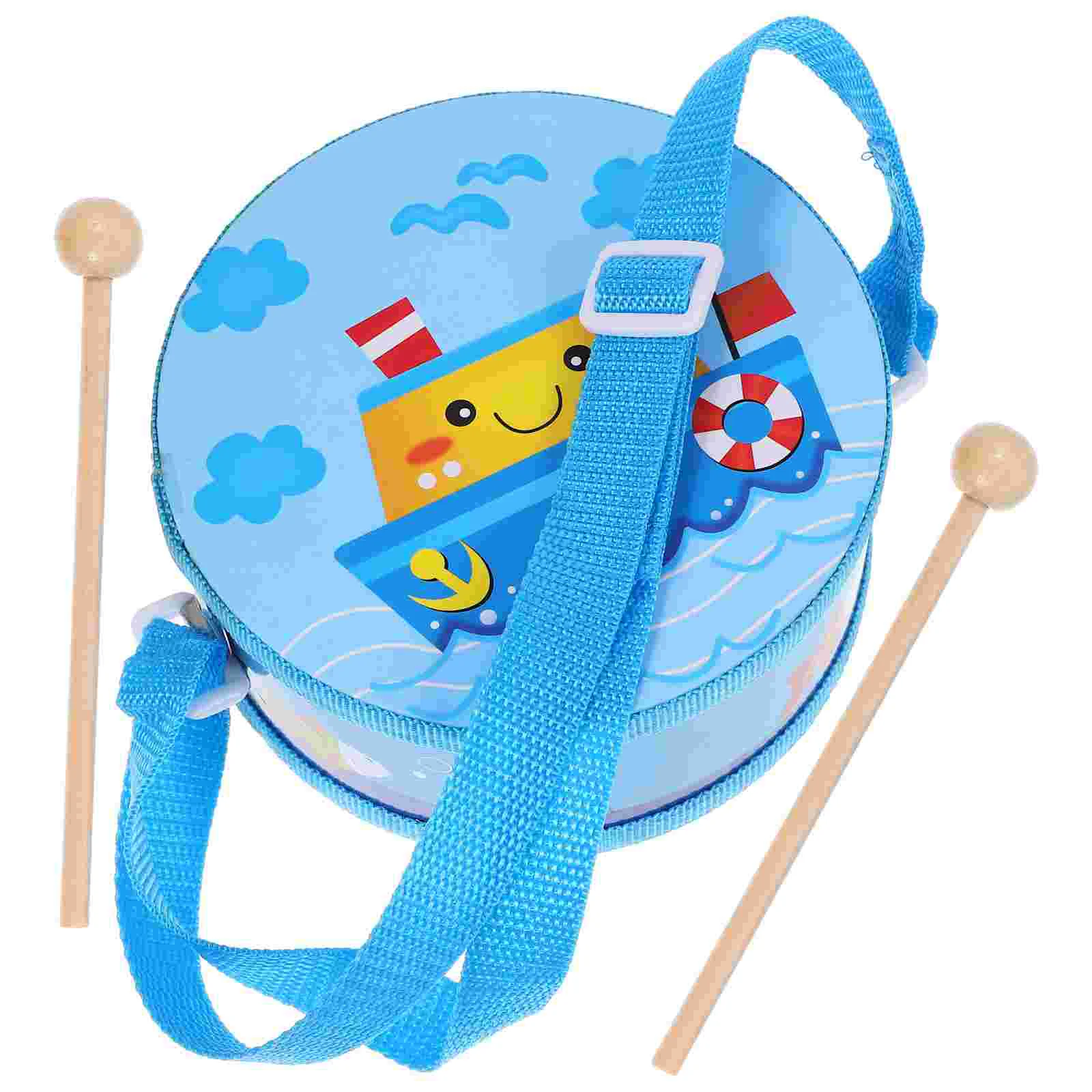 Children's Waist Drum Toy Musical Instrument Percussion Toys for Baby Hand Toddler Kids Drums Wood Wooden