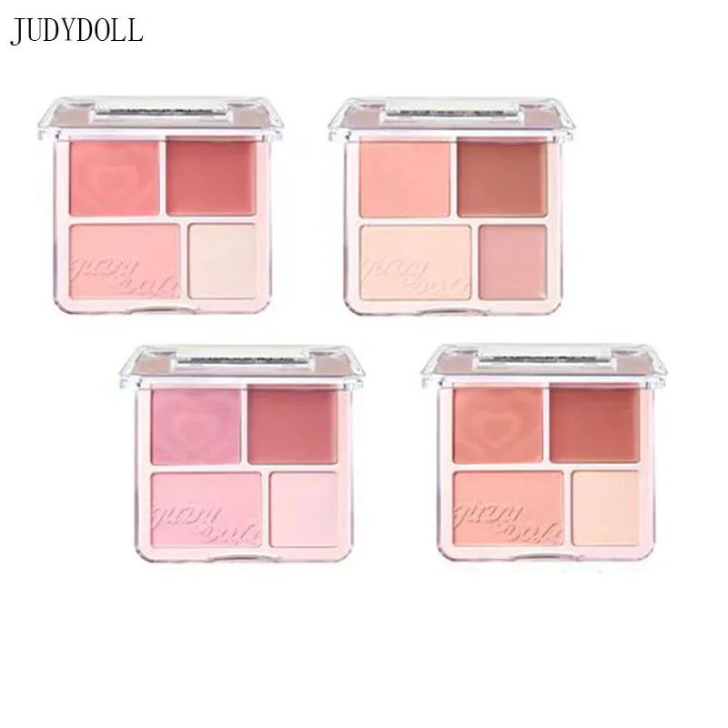 4 Color Judydoll Powder Blush Cream Clay Highlight Palette Matte Expanding Color Highlight Brightening Comprehensive Disk Makeup