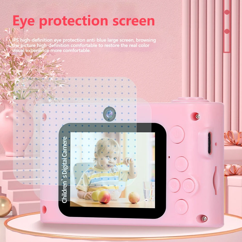 1080P Digital Camera Kids Camera 20MP Children Camera Kids Selfie Camera 8X Digital Zoom 2.0-inch Screen Dual Lenses Great Gift