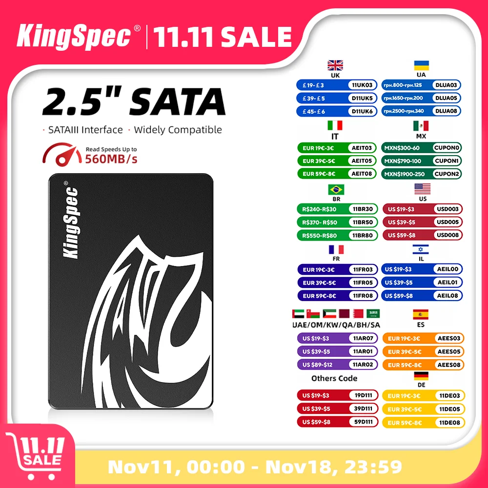 KingSpec Hdd 2.5 SATA3 SSD 120gb 240gb 480gb 128GB 256G 1TB 2TB 4TB Internal Solid State Hard Drive for Laptop Hard Disk Desktop