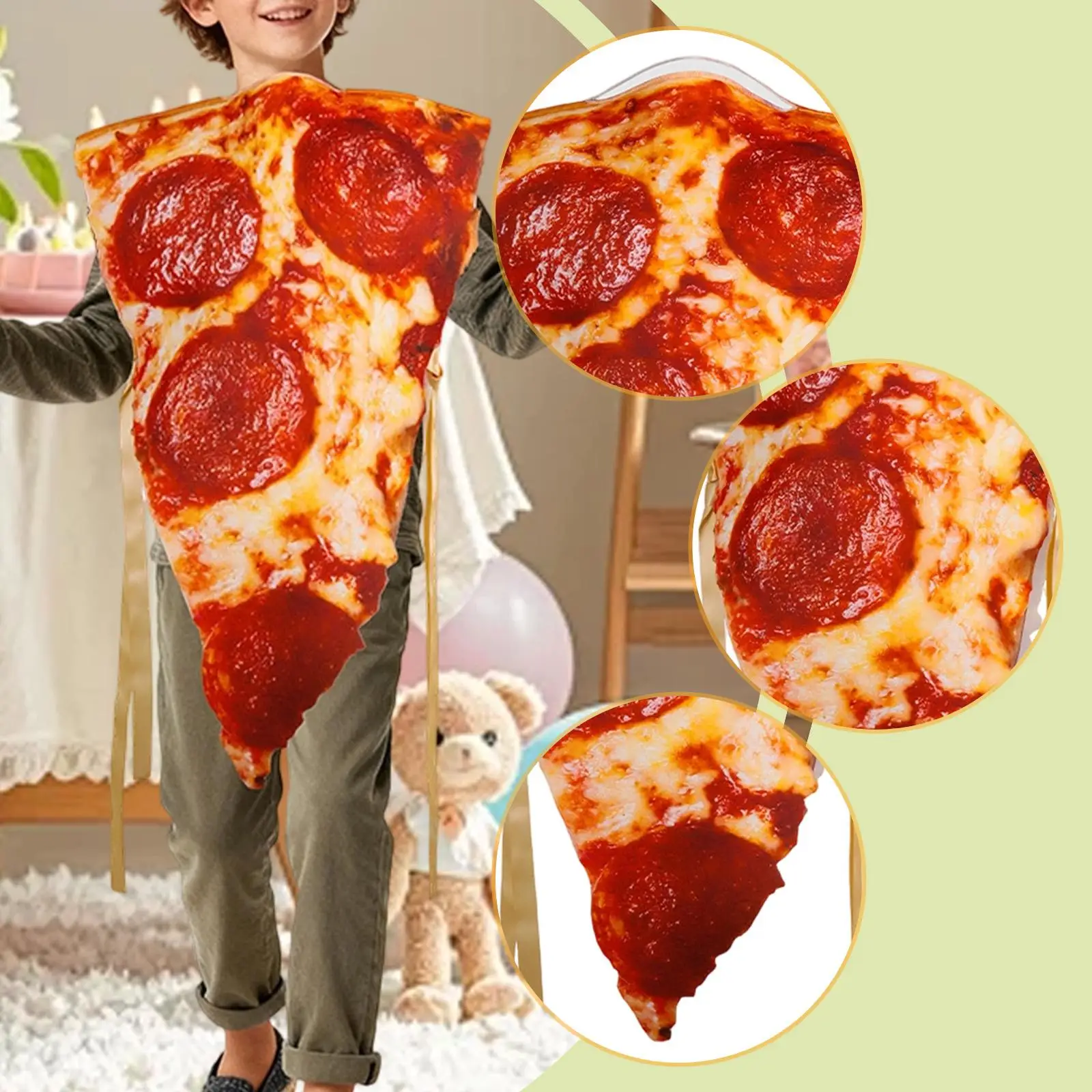 فستان بيتزا الهالوين للجنسين من البوليستر التنكري لمرحلة الكرنفال ومناسبات الحفلات #5