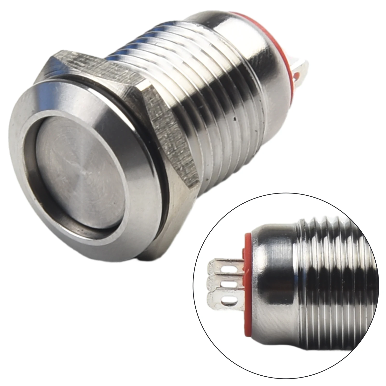 High Quality 12mm Push Button Switch with Self Locking Capability Perfect for Various Vehicle Electrical Setups