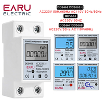 Single Phase LCD Digital Energy Meter Reset Zero kWh Voltage Current Power Consumption Counter Electric Wattmeter 220V Din Rail